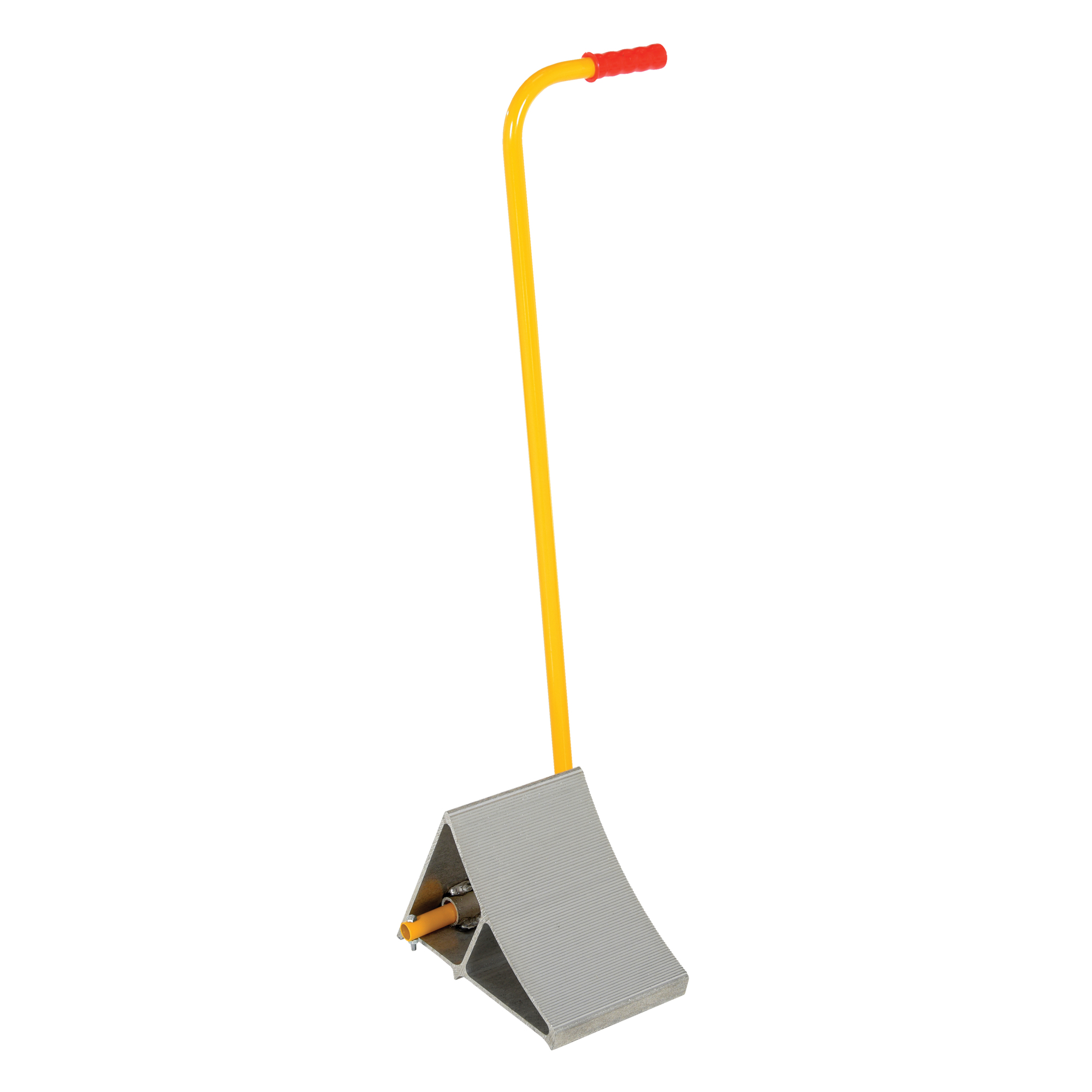 Vestil Aluminum Wheel Chock with Handle - Serrated Top, Triple Edged Bottom, Model# EALUM-7-H
